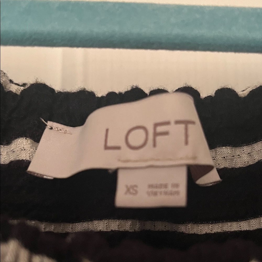 New LOFT Black and Creme Striped Knit Dress - Picture 2 of 3